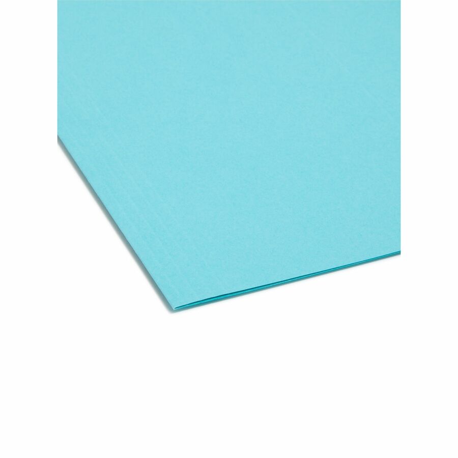 Smead Colored 1/5 Tab Cut Letter Recycled Hanging Folder - 8 1/2" x 11" - Top Tab Location - Assorted Position Tab Position - Aqua - 10% Recycled - 25 / Box