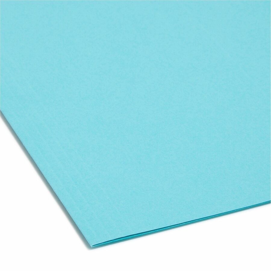 Smead Colored 1/5 Tab Cut Letter Recycled Hanging Folder - 8 1/2" x 11" - Top Tab Location - Assorted Position Tab Position - Aqua - 10% Recycled - 25 / Box