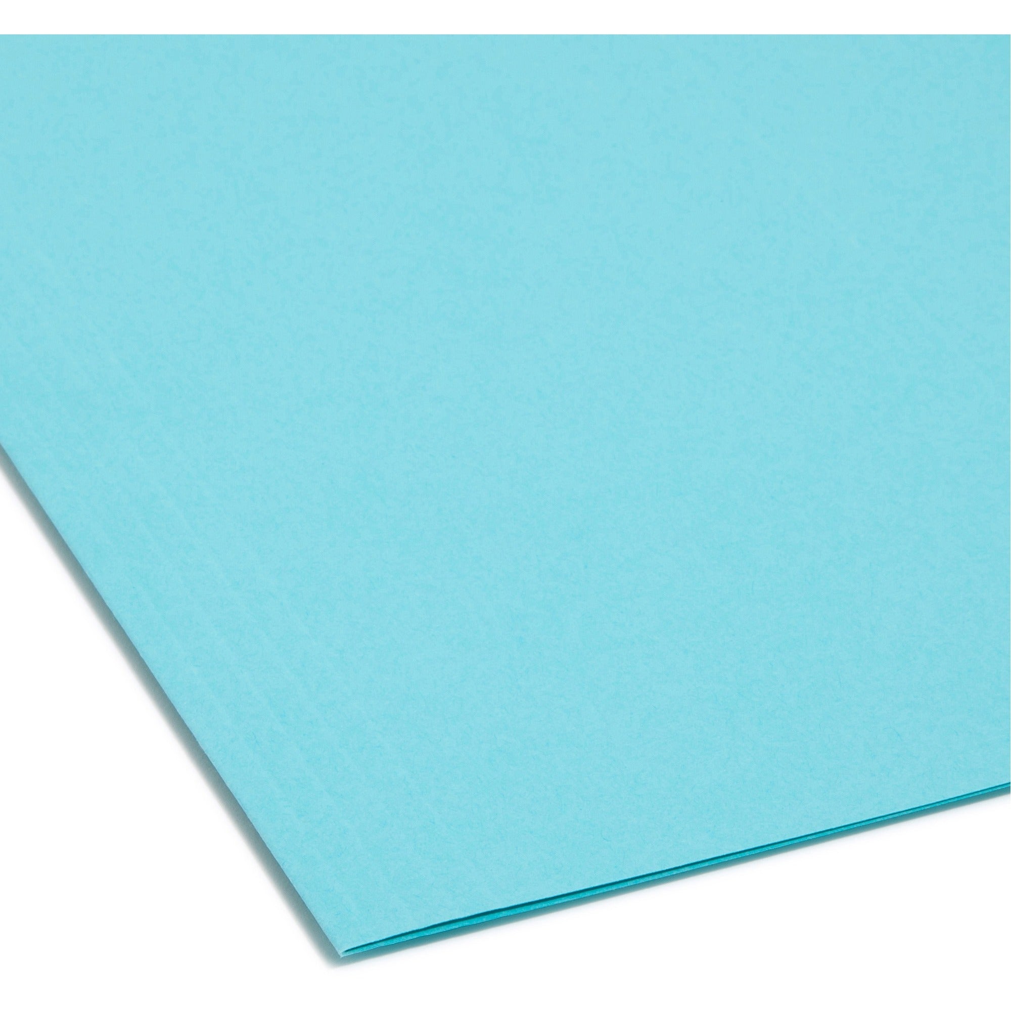 Smead Colored 1/5 Tab Cut Letter Recycled Hanging Folder - 8 1/2" x 11" - Top Tab Location - Assorted Position Tab Position - Aqua - 10% Recycled - 25 / Box - 2