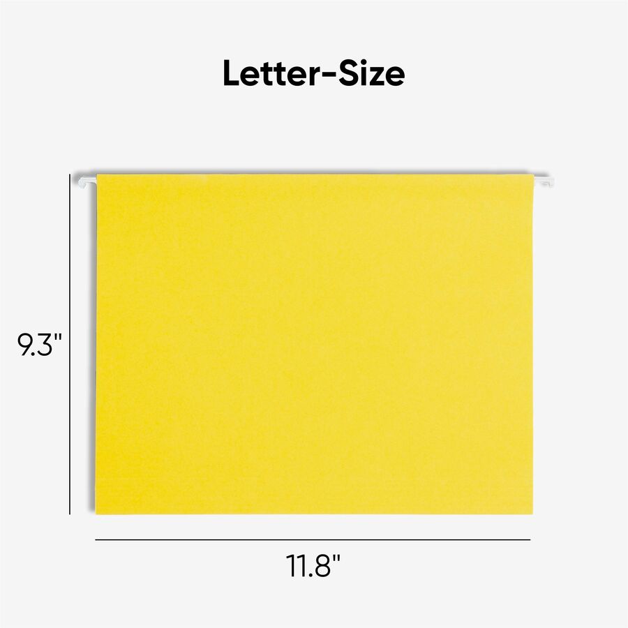 Colored Hanging File Folders with 1/5 Cut Tabs, Letter Size, 1/5-Cut Tabs, Assorted Bright Colors, 25/Box