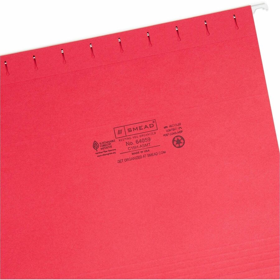 Colored Hanging File Folders with 1/5 Cut Tabs, Letter Size, 1/5-Cut Tabs, Assorted Bright Colors, 25/Box