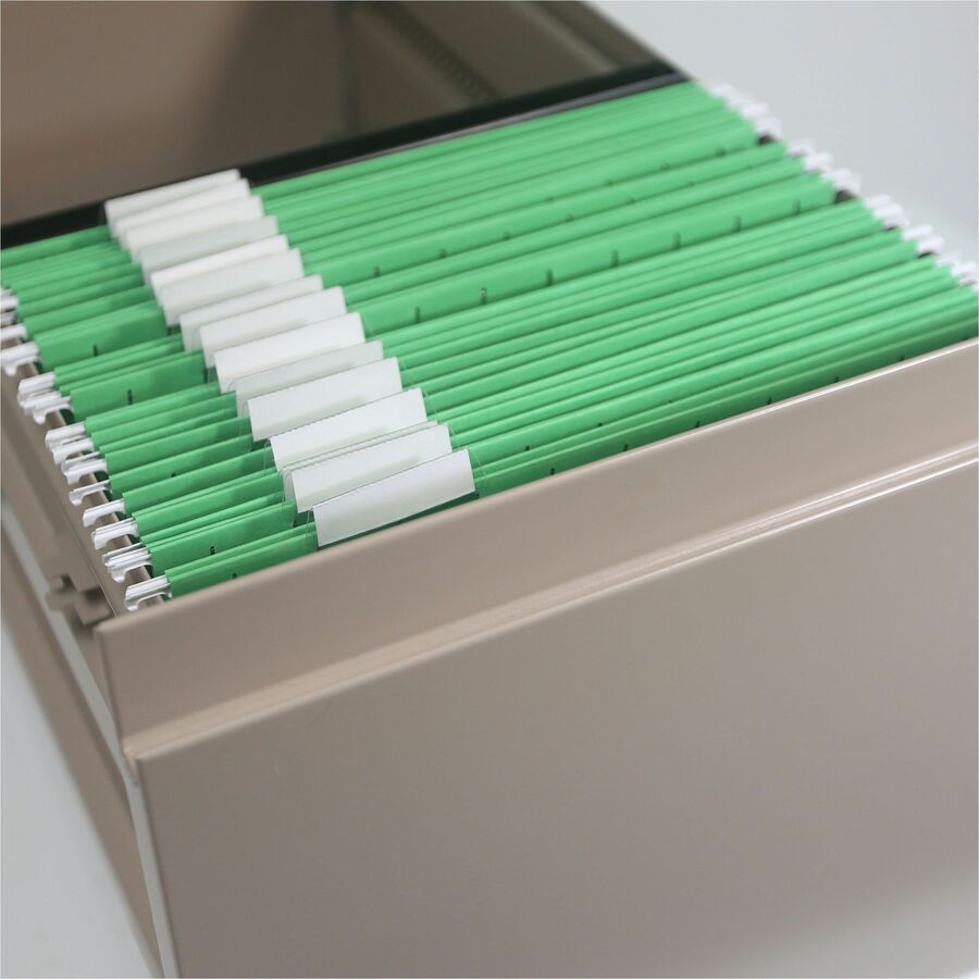 Colored Hanging File Folders with 1/5 Cut Tabs, Letter Size, 1/5-Cut Tabs, Green, 25/Box
