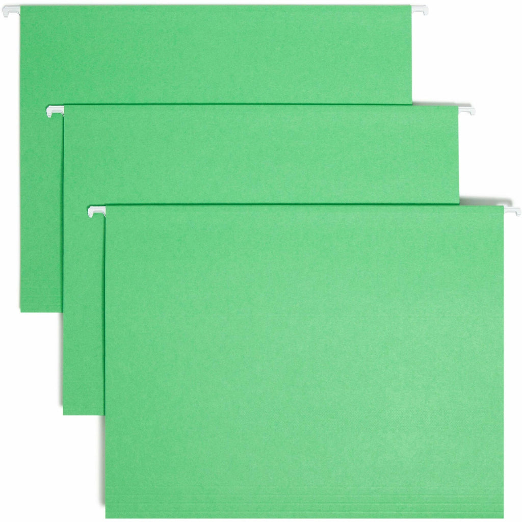 Colored Hanging File Folders with 1/5 Cut Tabs, Letter Size, 1/5-Cut Tabs, Green, 25/Box