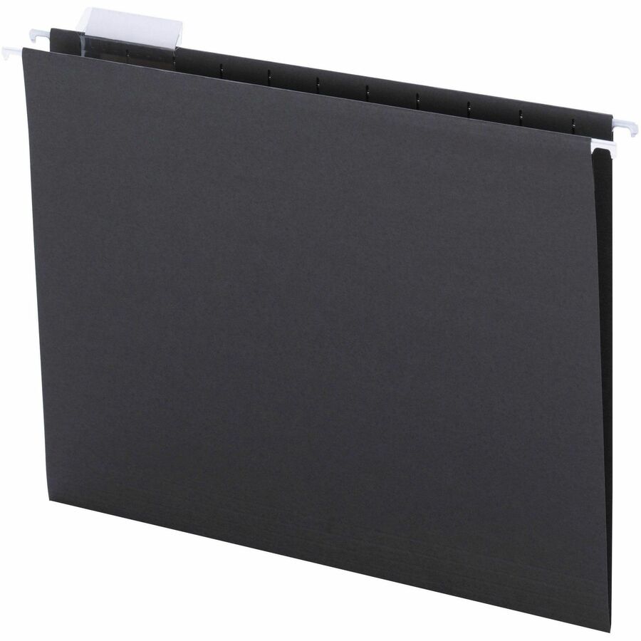 Colored Hanging File Folders with 1/5 Cut Tabs, Letter Size, 1/5-Cut Tabs, Black, 25/Box