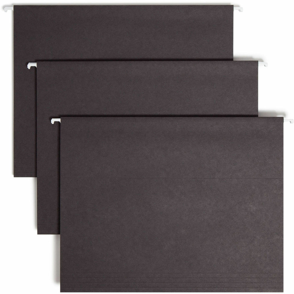 Colored Hanging File Folders with 1/5 Cut Tabs, Letter Size, 1/5-Cut Tabs, Black, 25/Box