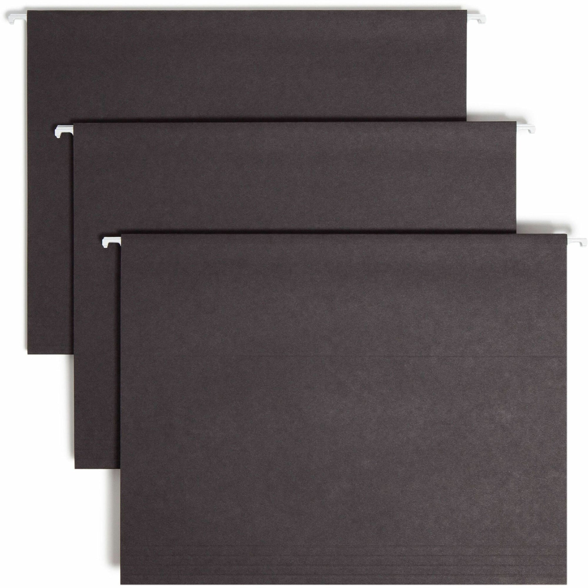 Colored Hanging File Folders with 1/5 Cut Tabs, Letter Size, 1/5-Cut Tabs, Black, 25/Box