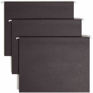 Colored Hanging File Folders with 1/5 Cut Tabs, Letter Size, 1/5-Cut Tabs, Black, 25/Box