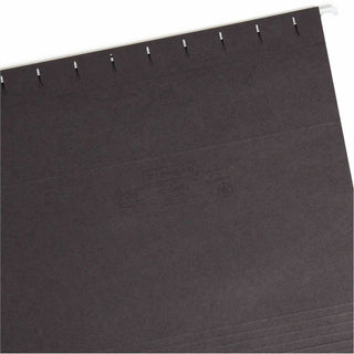 Colored Hanging File Folders with 1/5 Cut Tabs, Letter Size, 1/5-Cut Tabs, Black, 25/Box