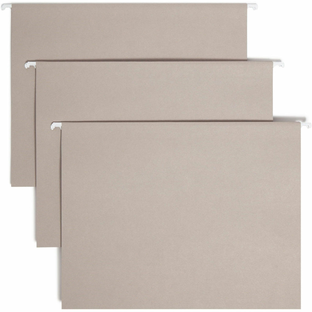 Colored Hanging File Folders with 1/5 Cut Tabs, Letter Size, 1/5-Cut Tabs, Gray, 25/Box