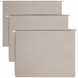 Colored Hanging File Folders with 1/5 Cut Tabs, Letter Size, 1/5-Cut Tabs, Gray, 25/Box