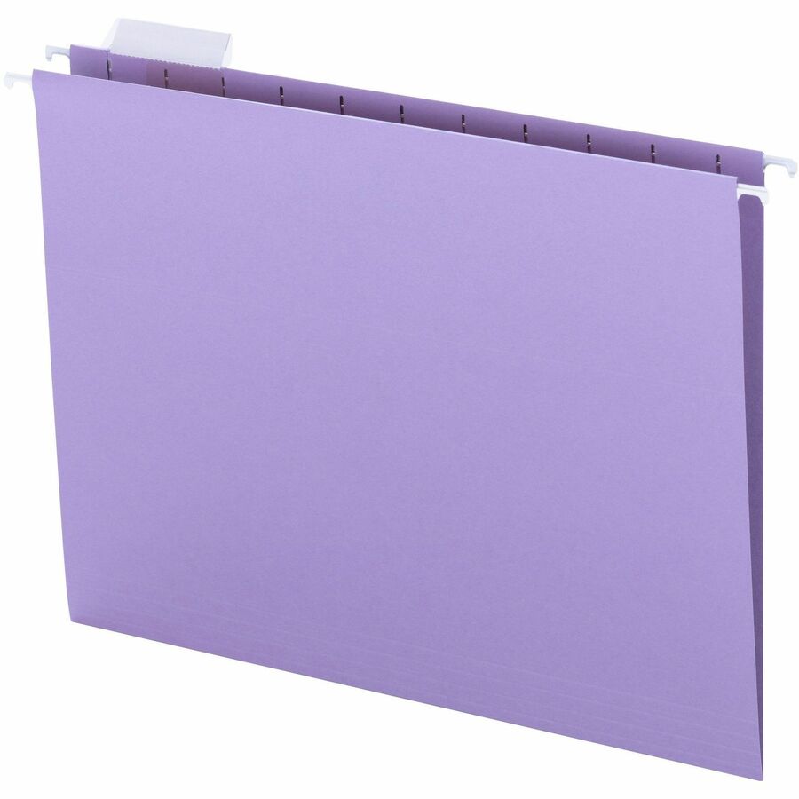 Colored Hanging File Folders with 1/5 Cut Tabs, Letter Size, 1/5-Cut Tabs, Lavender, 25/Box