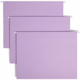 Colored Hanging File Folders with 1/5 Cut Tabs, Letter Size, 1/5-Cut Tabs, Lavender, 25/Box