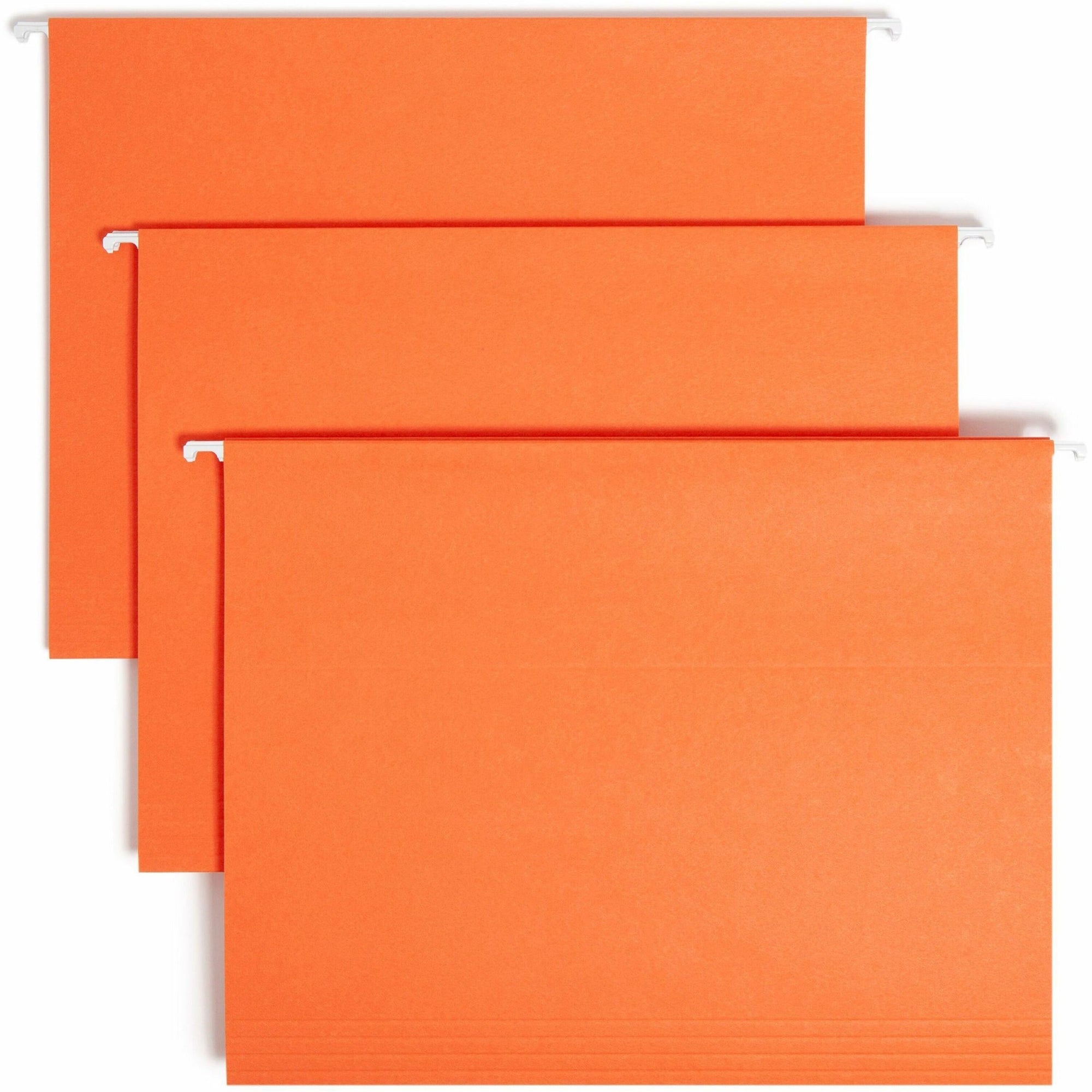 Colored Hanging File Folders with 1/5 Cut Tabs, Letter Size, 1/5-Cut Tabs, Orange, 25/Box