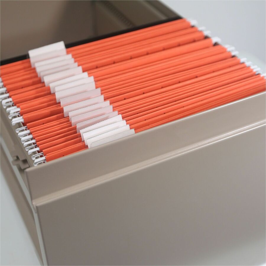 Colored Hanging File Folders with 1/5 Cut Tabs, Letter Size, 1/5-Cut Tabs, Orange, 25/Box