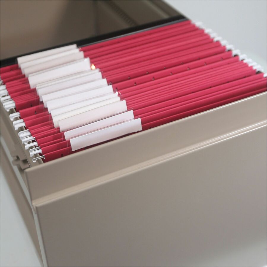 Colored Hanging File Folders with 1/5 Cut Tabs, Letter Size, 1/5-Cut Tabs, Red, 25/Box