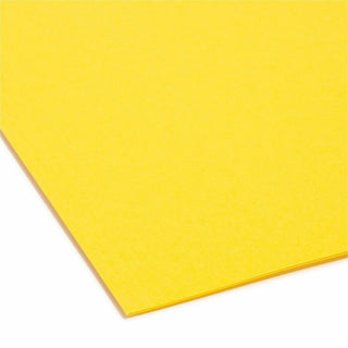 Colored Hanging File Folders with 1/5 Cut Tabs, Letter Size, 1/5-Cut Tabs, Yellow, 25/Box