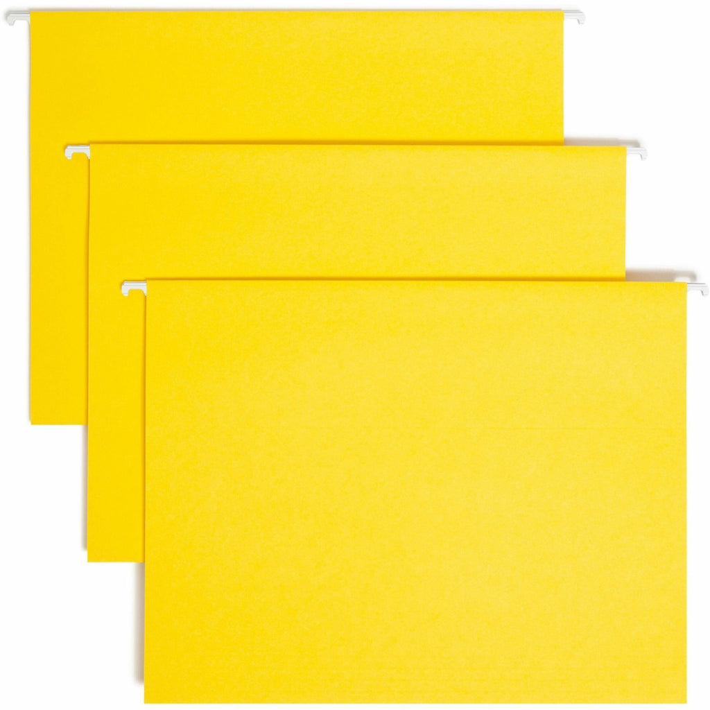 Colored Hanging File Folders with 1/5 Cut Tabs, Letter Size, 1/5-Cut Tabs, Yellow, 25/Box