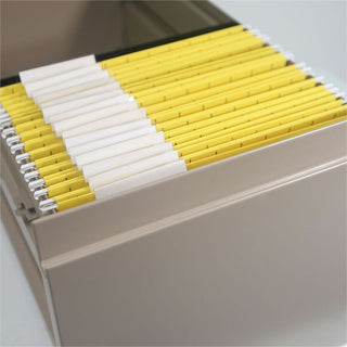 Colored Hanging File Folders with 1/5 Cut Tabs, Letter Size, 1/5-Cut Tabs, Yellow, 25/Box