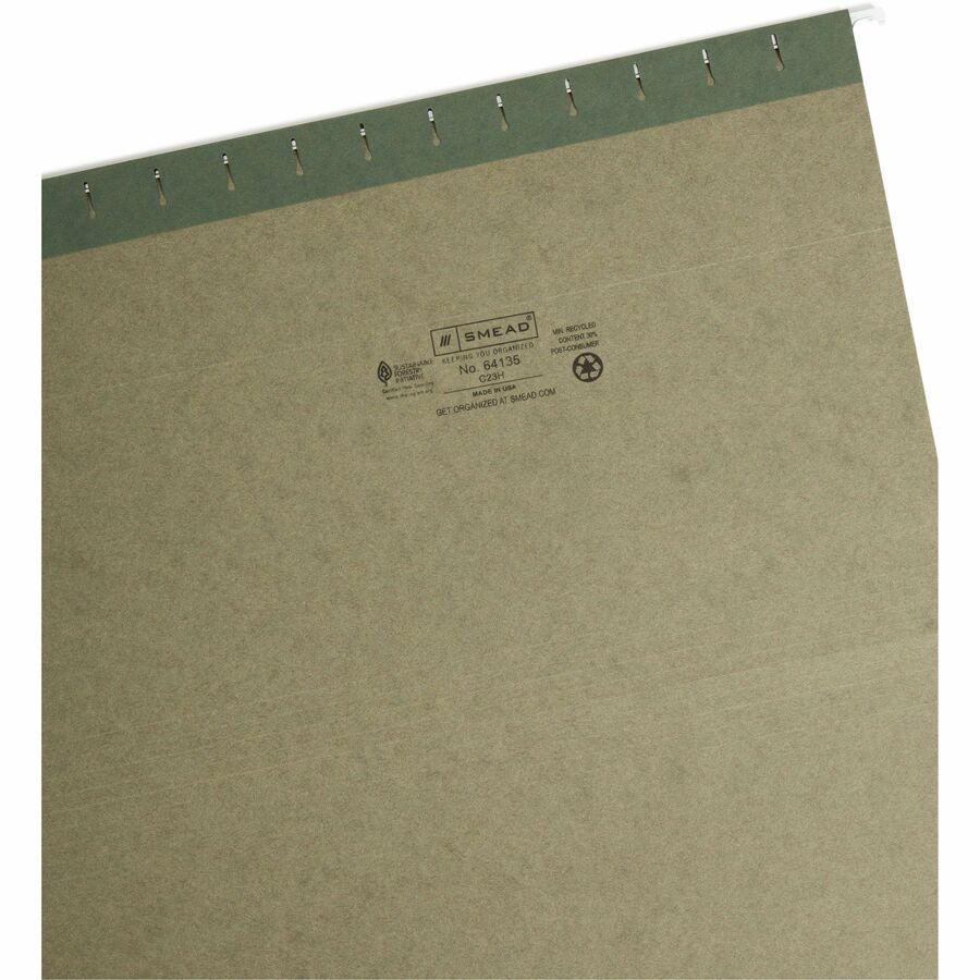 Hanging Folders, Legal Size, 1/3-Cut Tabs, Standard Green, 25/Box