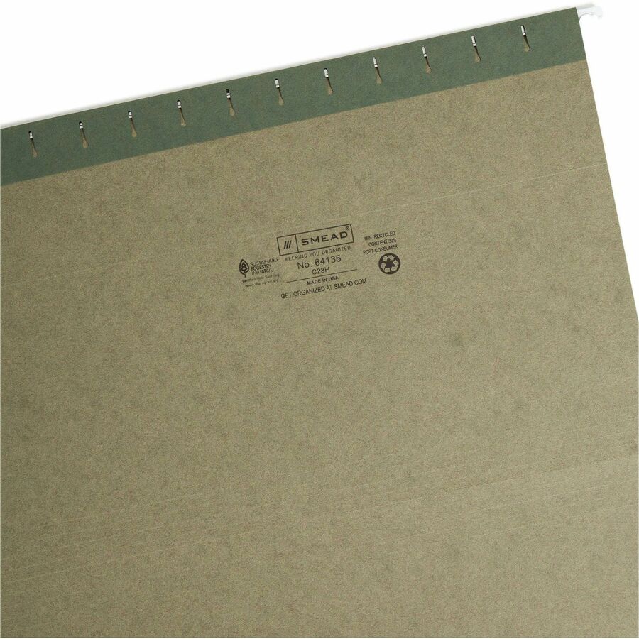 Hanging Folders, Legal Size, 1/3-Cut Tabs, Standard Green, 25/Box