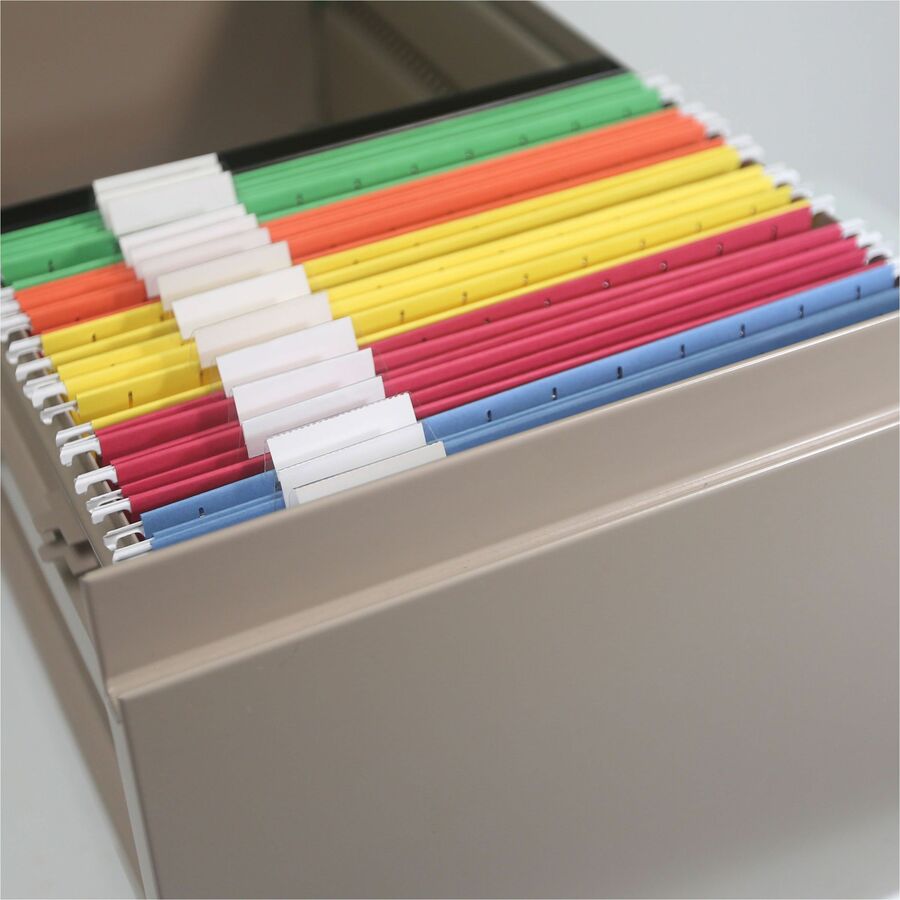 Colored Hanging File Folders with 1/5 Cut Tabs, Legal Size, 1/5-Cut Tabs, Assorted Colors, 25/Box