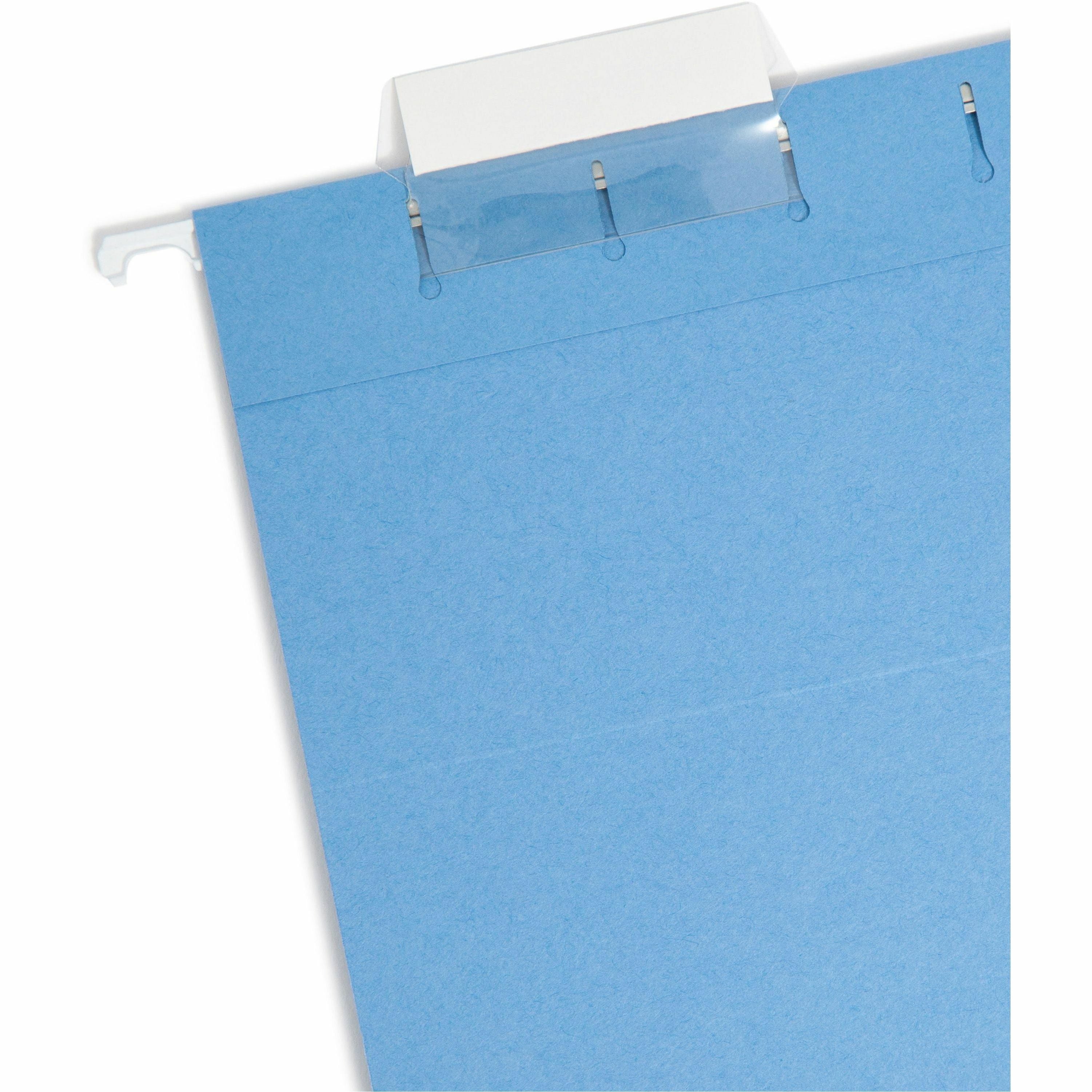smead-colored-1-5-tab-cut-legal-recycled-hanging-folder-8-1-2-x-14-top-tab-location-assorted-position-tab-position-vinyl-blue-10%-recycled-25-box_smd64160 - 3