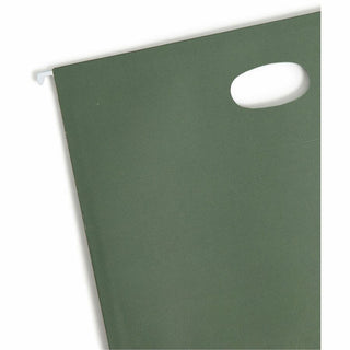 Hanging Pockets with Full-Height Gusset, 1 Section, 3.5" Capacity, Letter Size, Standard Green, 10/Box