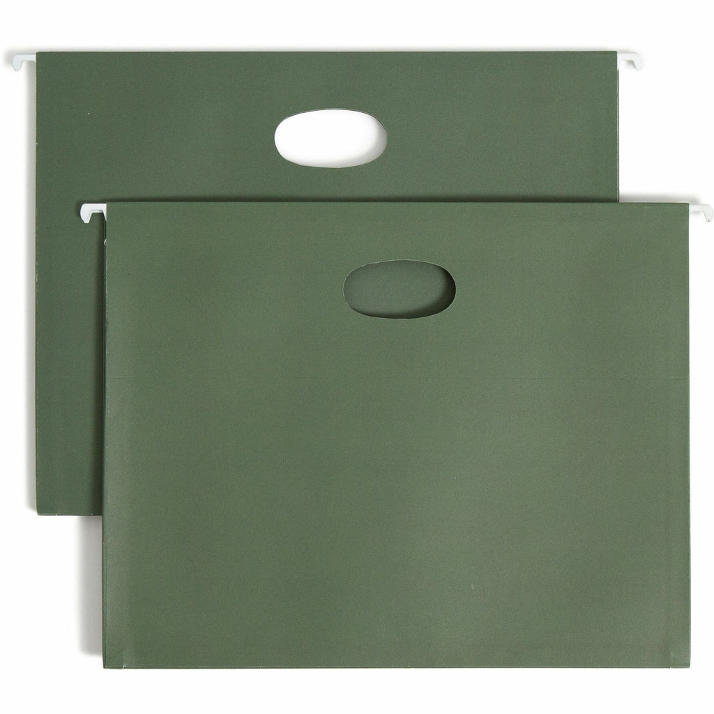 Hanging Pockets with Full-Height Gusset, 1 Section, 3.5" Capacity, Letter Size, Standard Green, 10/Box