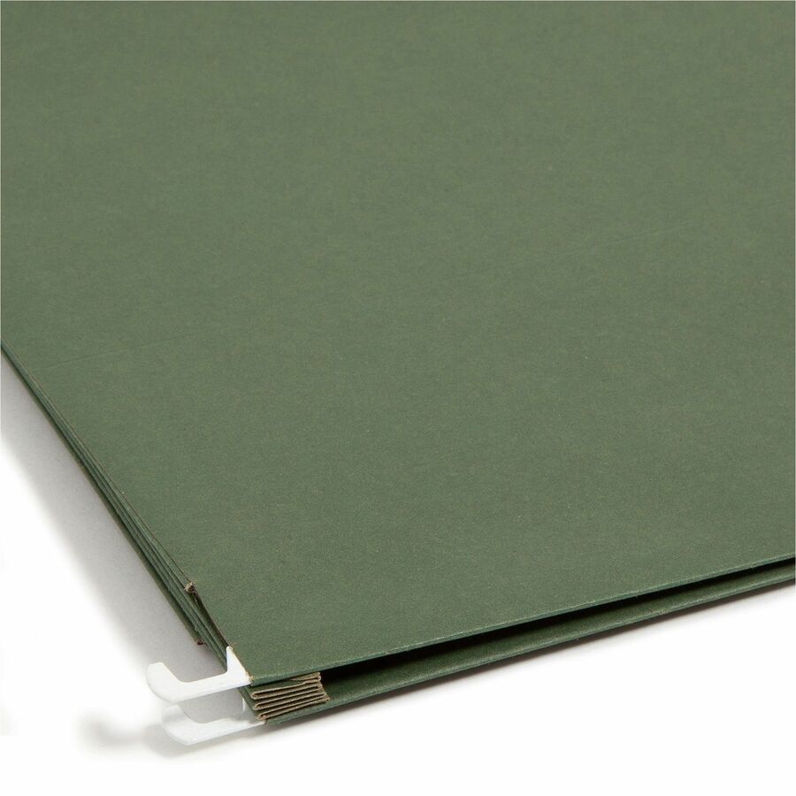 Hanging Pockets with Full-Height Gusset, 1 Section, 3.5" Capacity, Letter Size, Standard Green, 10/Box