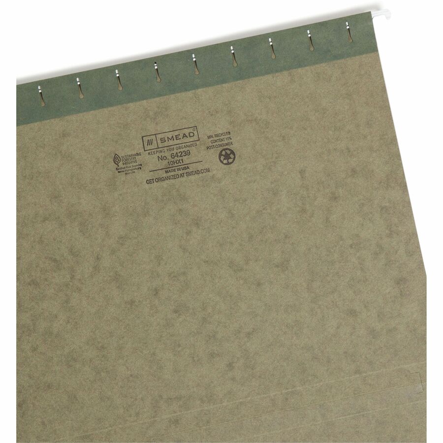 Box Bottom Hanging File Folders, 1" Capacity, Letter Size, Standard Green, 25/Box