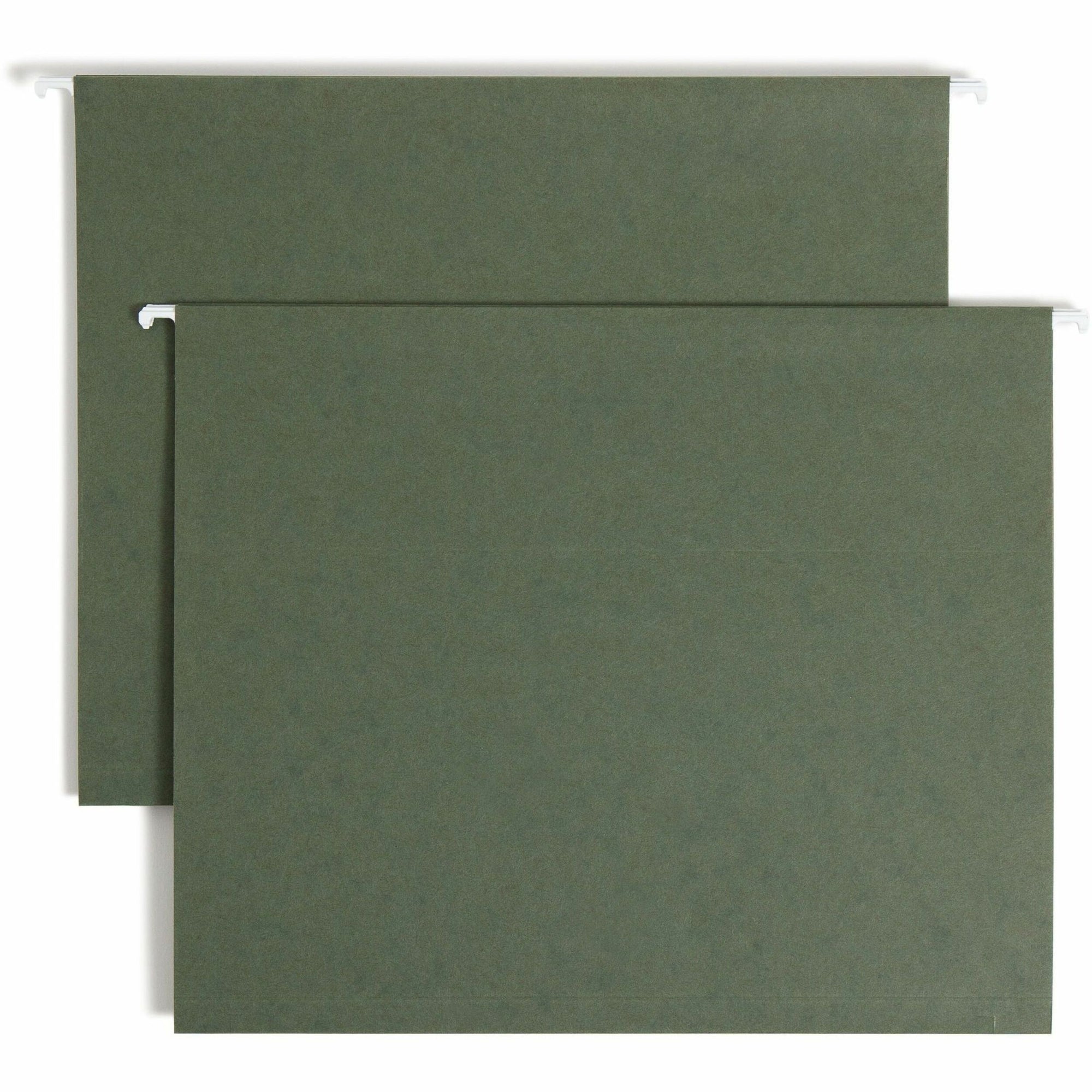 Box Bottom Hanging File Folders, 1" Capacity, Letter Size, Standard Green, 25/Box