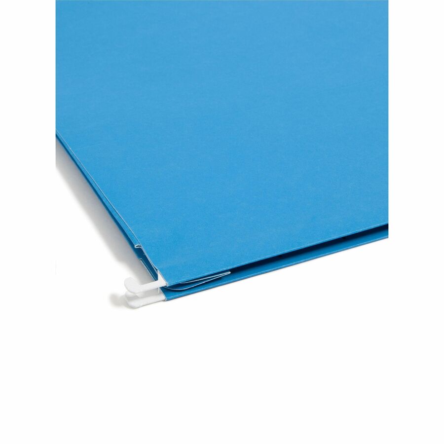 Hanging Pockets with Full-Height Gusset, 1 Section, 2" Capacity, Letter Size, 1/5-Cut Tabs, Sky Blue, 25/Box