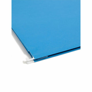 Hanging Pockets with Full-Height Gusset, 1 Section, 2" Capacity, Letter Size, 1/5-Cut Tabs, Sky Blue, 25/Box