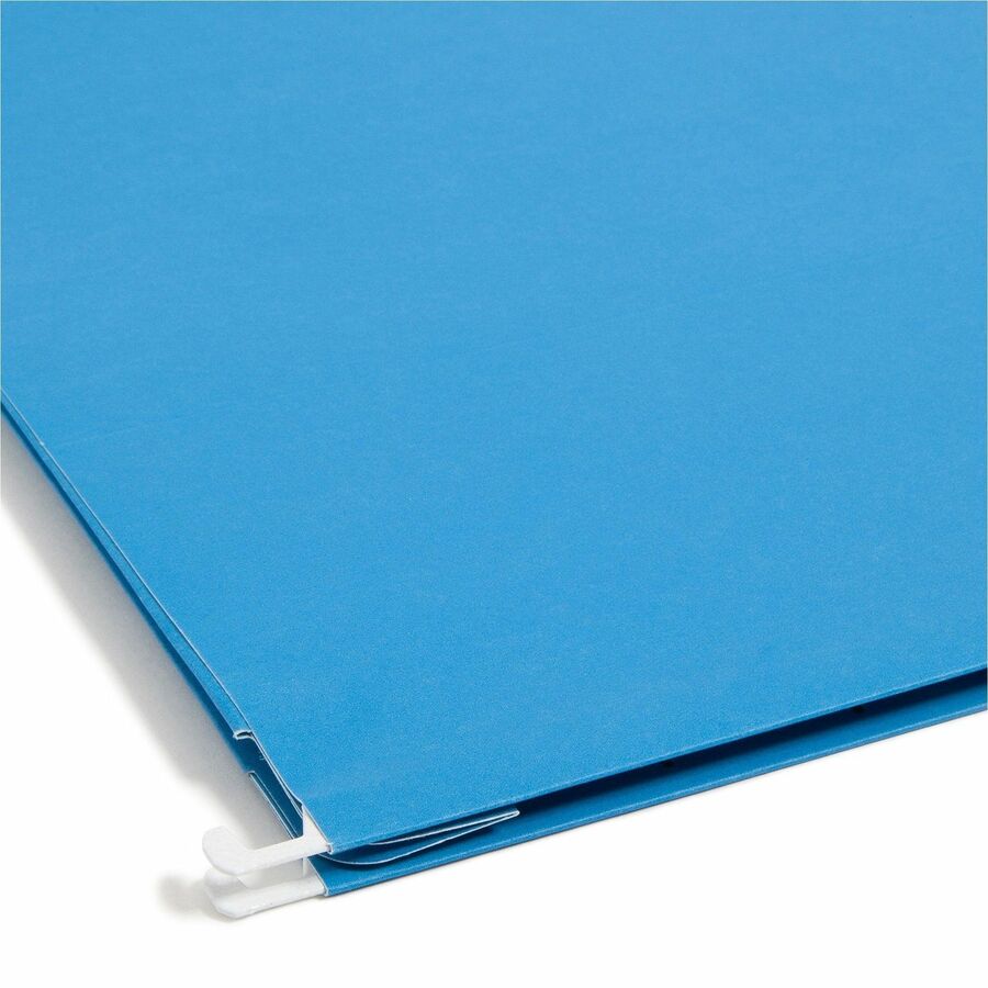 Hanging Pockets with Full-Height Gusset, 1 Section, 2" Capacity, Letter Size, 1/5-Cut Tabs, Sky Blue, 25/Box