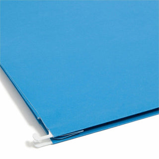 Hanging Pockets with Full-Height Gusset, 1 Section, 2" Capacity, Letter Size, 1/5-Cut Tabs, Sky Blue, 25/Box