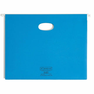 Hanging Pockets with Full-Height Gusset, 1 Section, 3" Capacity, Letter Size, 1/5-Cut Tabs, Sky Blue, 25/Box