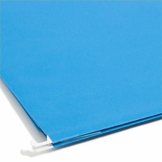 Hanging Pockets with Full-Height Gusset, 1 Section, 3" Capacity, Letter Size, 1/5-Cut Tabs, Sky Blue, 25/Box