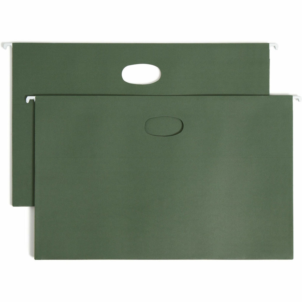 Hanging Pockets with Full-Height Gusset, 1 Section, 1.75" Capacity, Legal Size, Standard Green, 25/Box