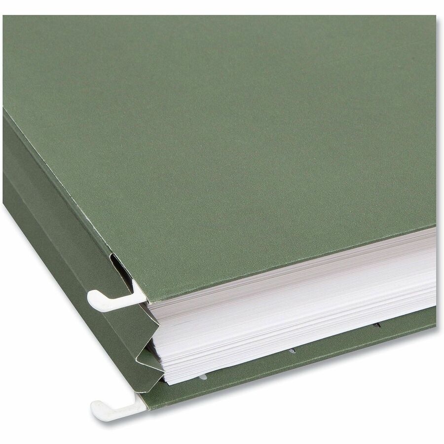Hanging Pockets with Full-Height Gusset, 1 Section, 1.75" Capacity, Legal Size, Standard Green, 25/Box