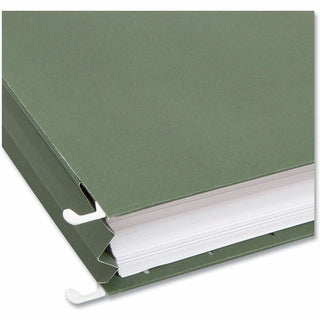Hanging Pockets with Full-Height Gusset, 1 Section, 1.75" Capacity, Legal Size, Standard Green, 25/Box