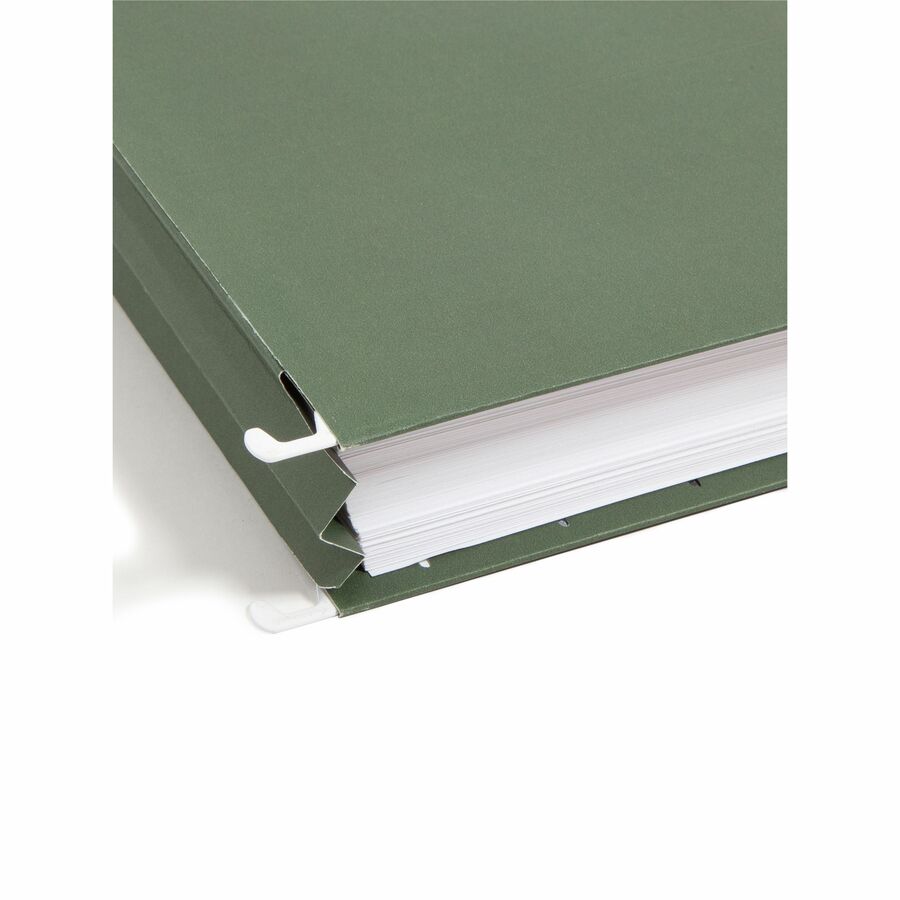 Hanging Pockets with Full-Height Gusset, 1 Section, 1.75" Capacity, Legal Size, Standard Green, 25/Box