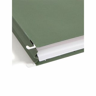 Hanging Pockets with Full-Height Gusset, 1 Section, 1.75" Capacity, Legal Size, Standard Green, 25/Box