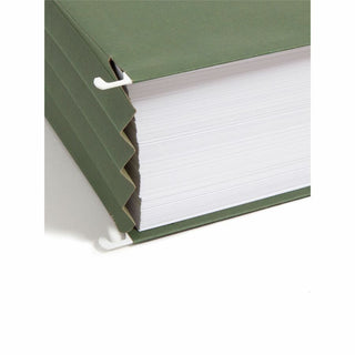 Hanging Pockets with Full-Height Gusset, 1 Section, 3.5" Capacity, Legal Size, Standard Green, 10/Box