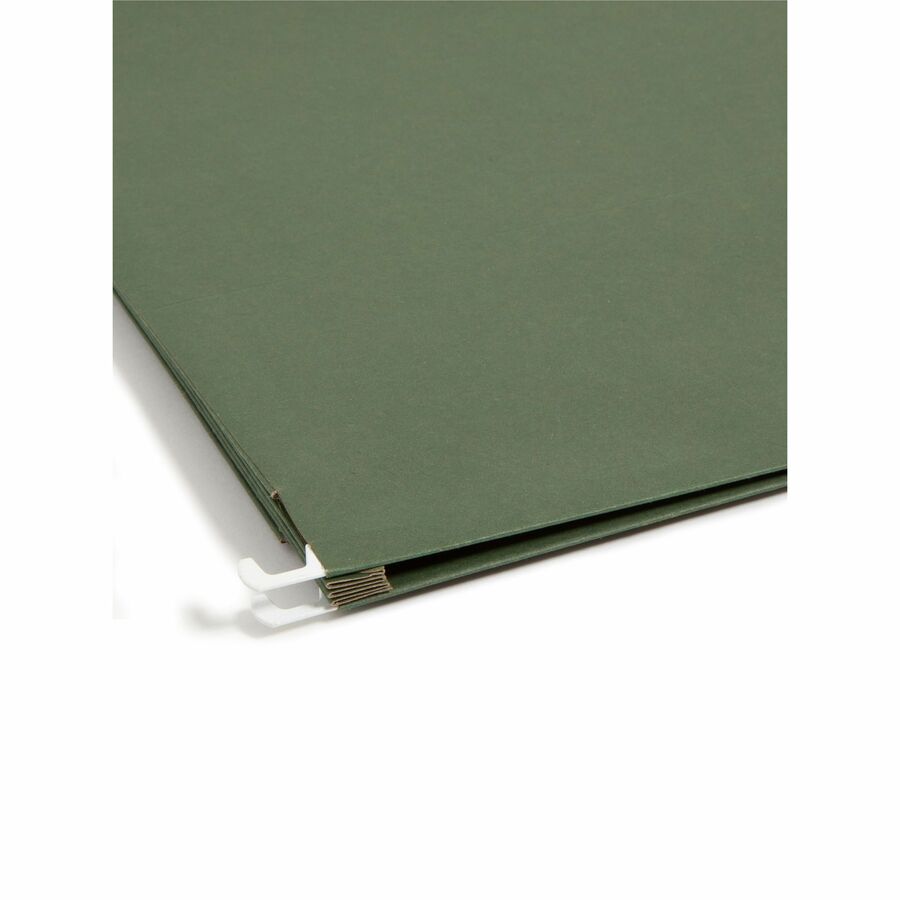 Hanging Pockets with Full-Height Gusset, 1 Section, 3.5" Capacity, Legal Size, Standard Green, 10/Box