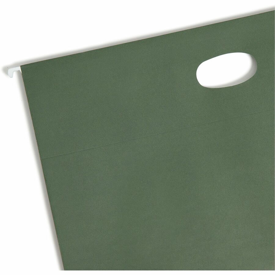Hanging Pockets with Full-Height Gusset, 1 Section, 3.5" Capacity, Legal Size, Standard Green, 10/Box