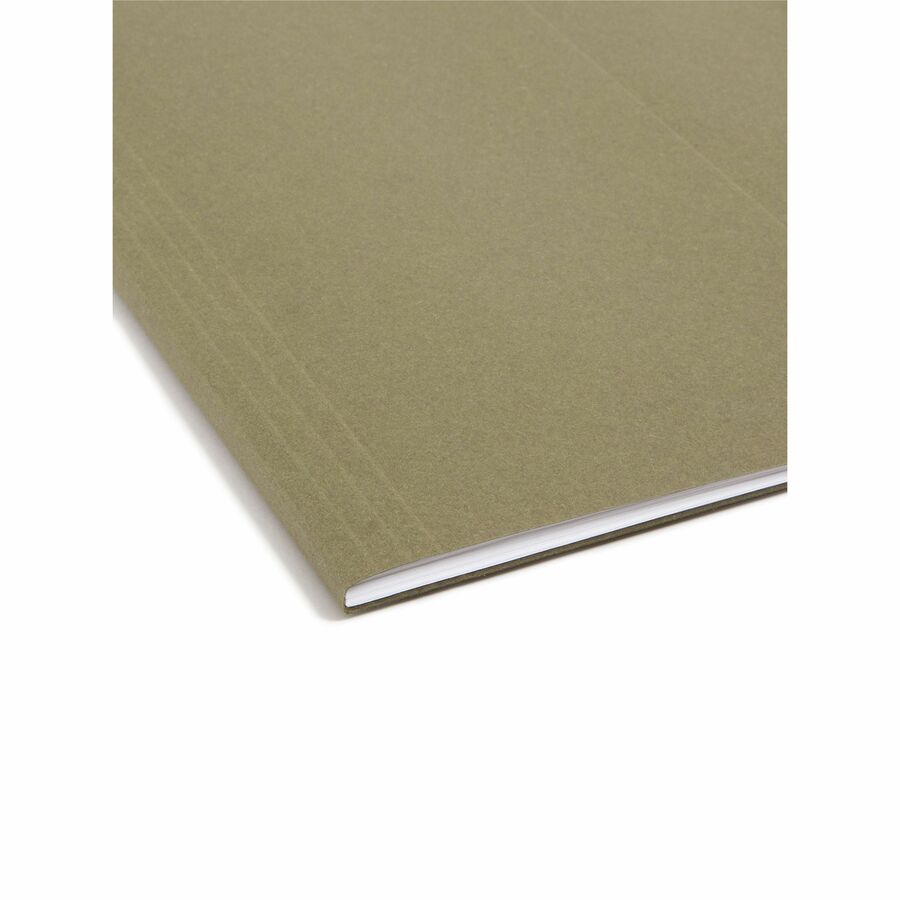 100% Recycled Hanging File Folders, Letter Size, 1/5-Cut Tabs, Standard Green, 25/Box