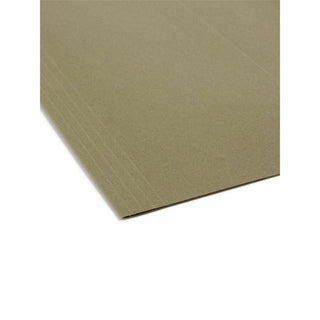 100% Recycled Hanging File Folders, Letter Size, 1/5-Cut Tabs, Standard Green, 25/Box