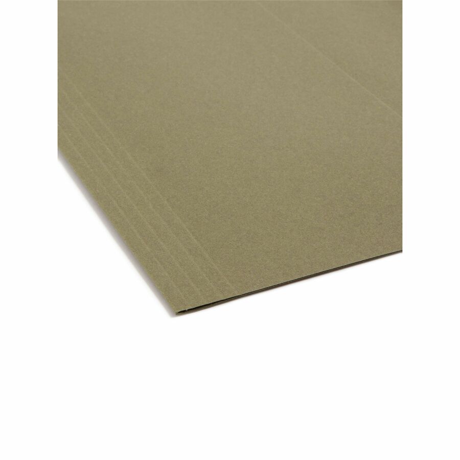 100% Recycled Hanging File Folders, Letter Size, 1/5-Cut Tabs, Standard Green, 25/Box