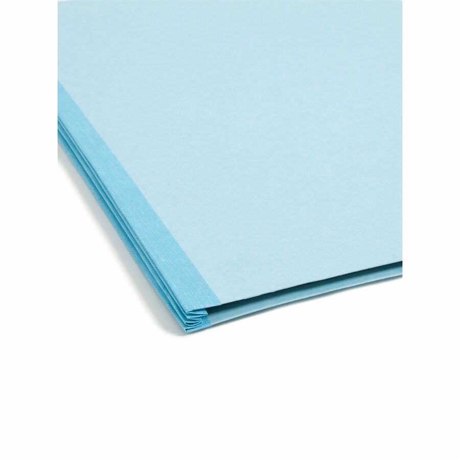 FasTab Hanging Pressboard Classification Folders, 2 Dividers, Letter Size, Blue