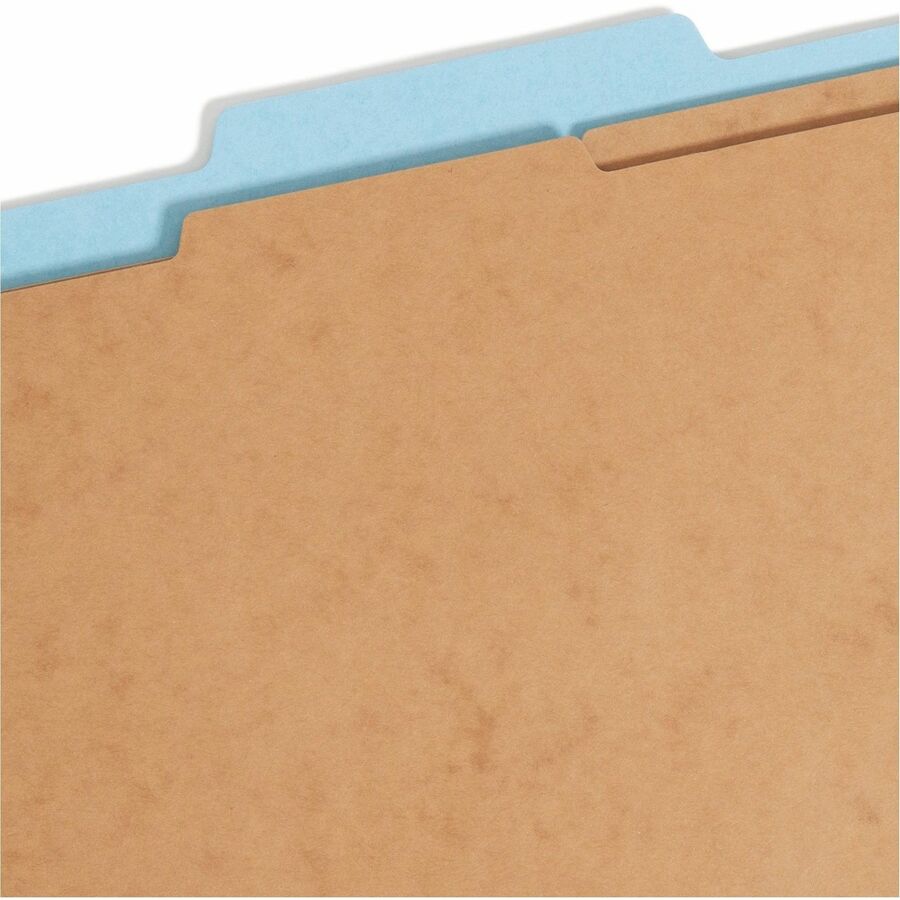 FasTab Hanging Pressboard Classification Folders, 2 Dividers, Letter Size, Blue